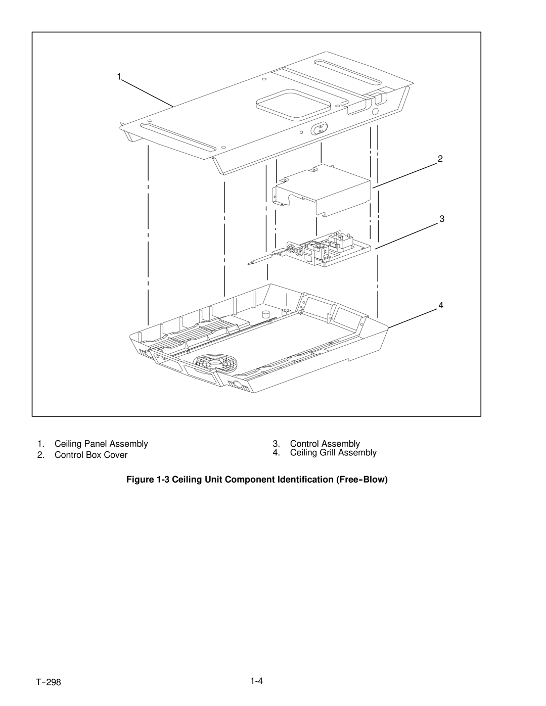 Carrier T--298 service manual Ceiling Unit Component Identification Free--Blow 