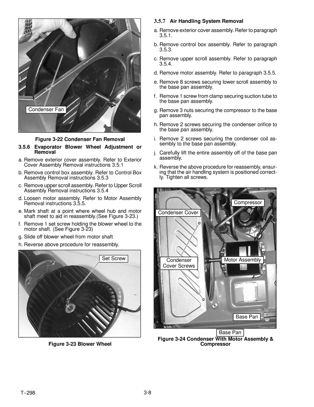 Carrier T--298 service manual Air Handling System Removal, Blower Wheel 