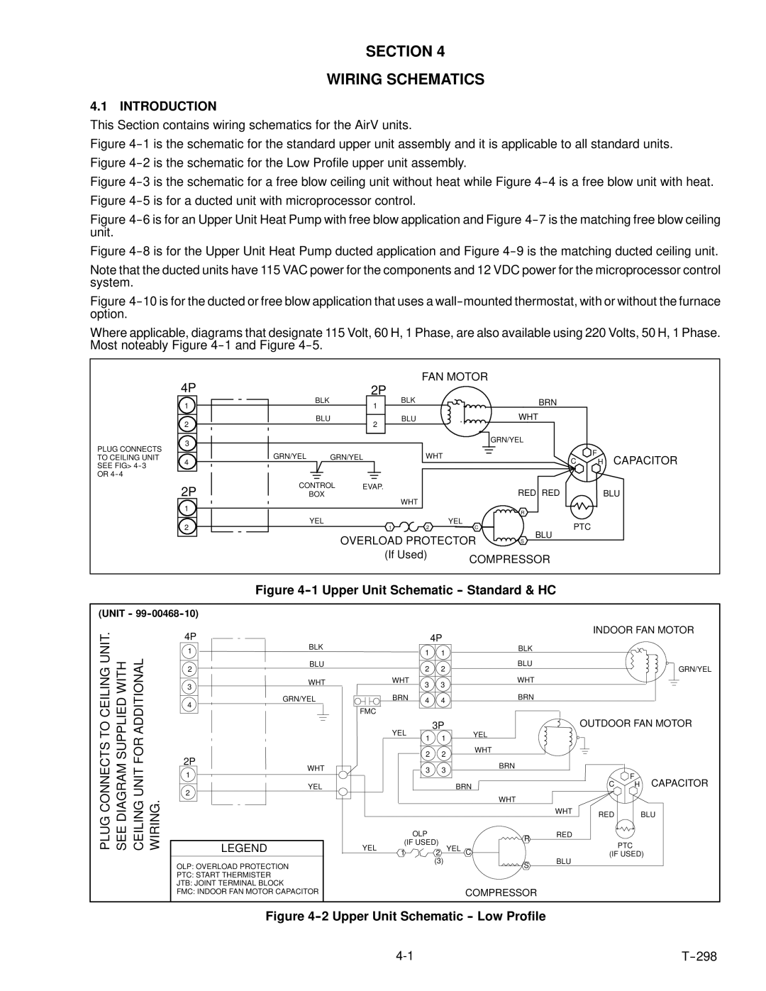 Carrier T--298 service manual Section Wiring Schematics, Upper Unit Schematic -- Standard & HC 