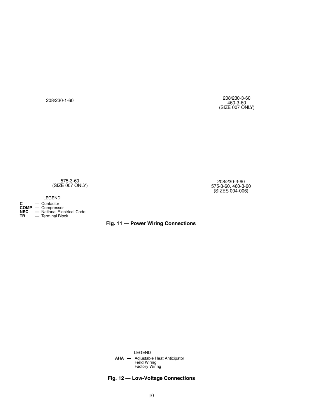 Carrier TJF004, TJF005-007, 48TJD, 48TJE specifications Power Wiring Connections 