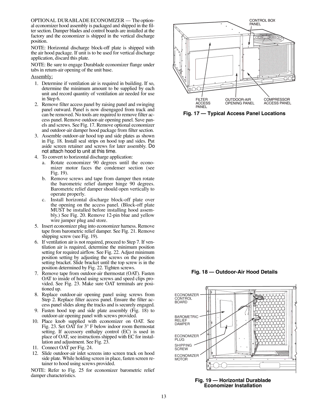 Carrier 48TJD, TJF004, TJF005-007, 48TJE specifications Typical Access Panel Locations 