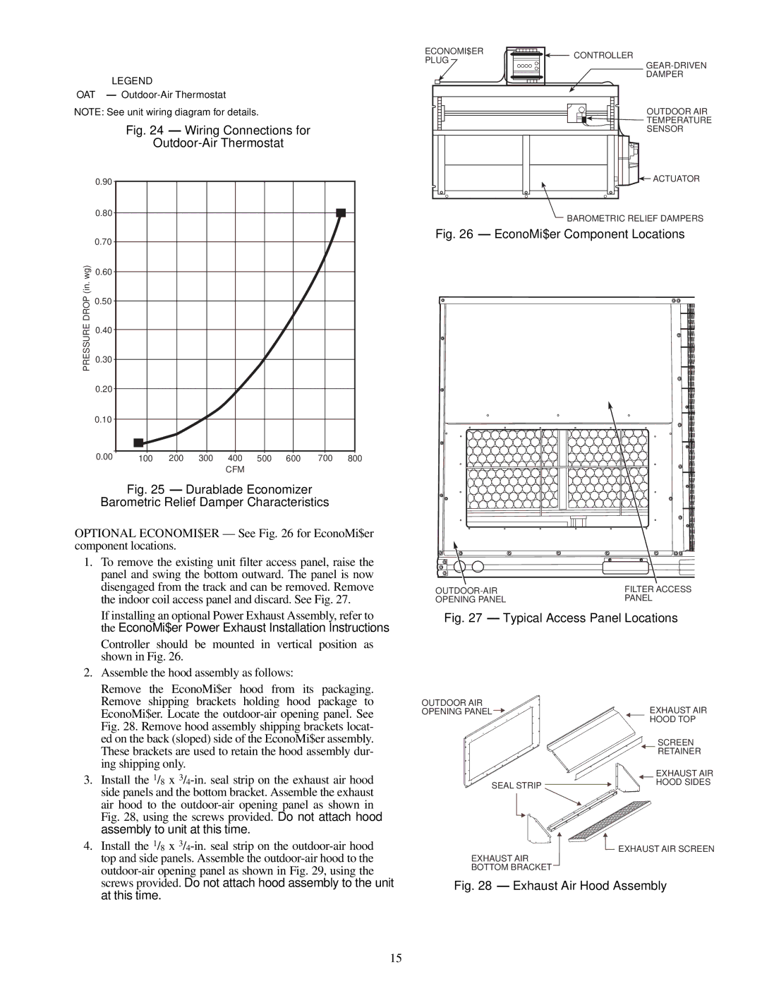 Carrier TJF004, TJF005-007, 48TJD, 48TJE specifications Wiring Connections for Outdoor-Air Thermostat 