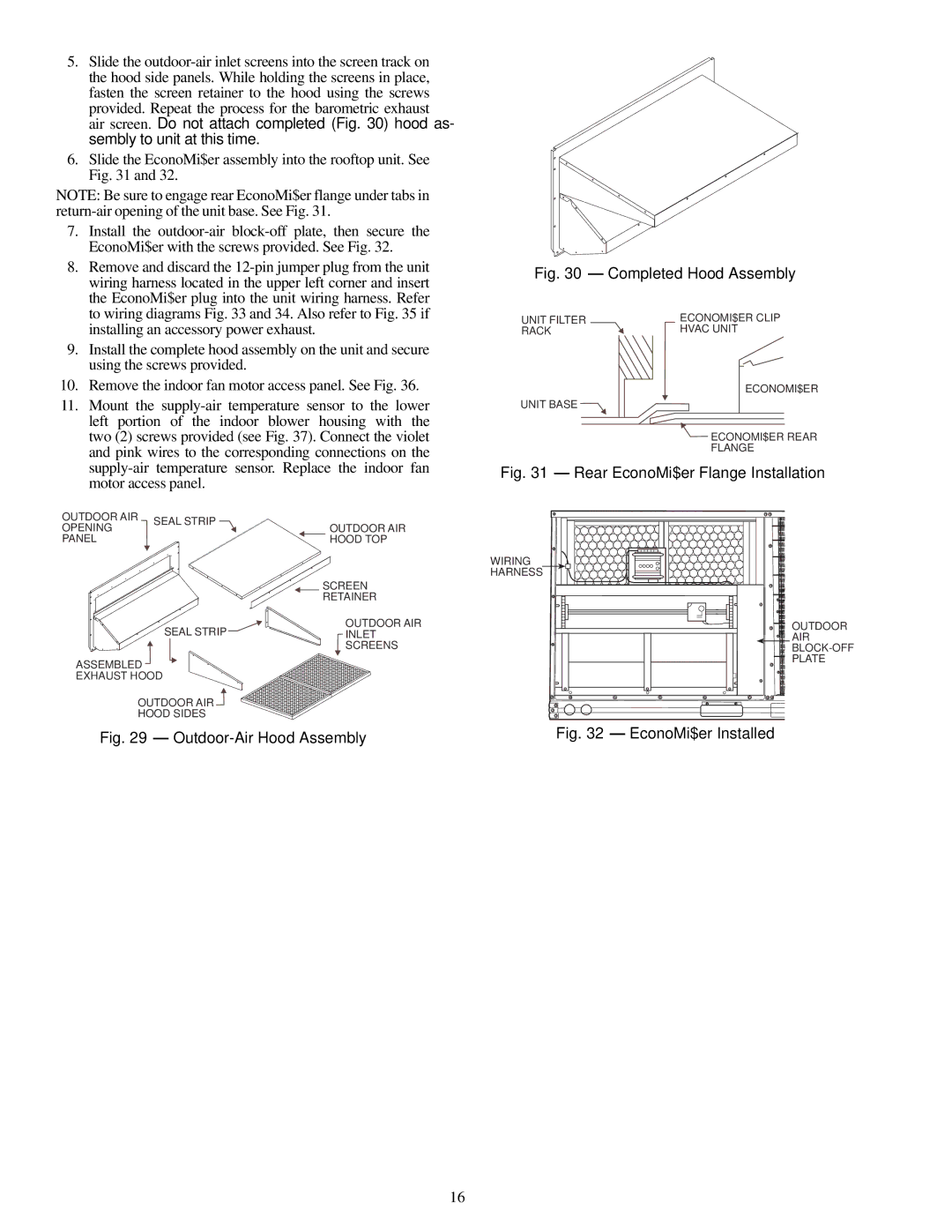 Carrier TJF005-007, TJF004, 48TJD, 48TJE specifications Outdoor-Air Hood Assembly 