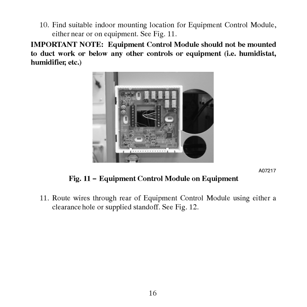 Carrier TP-NHP, TP-PHP, TP-PAC, TP-NAC installation instructions Equipment Control Module on Equipment 