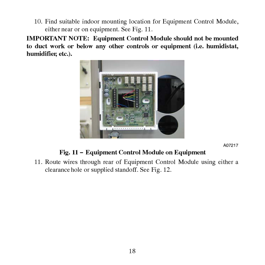 Carrier TP-PRH-A, TP-NRH-A installation instructions Equipment Control Module on Equipment 