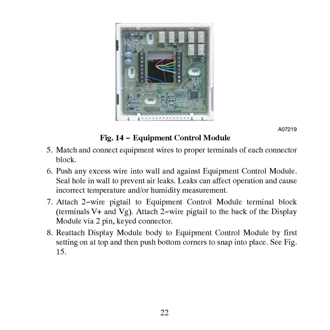 Carrier TP-PRH-A, TP-NRH-A installation instructions Equipment Control Module 