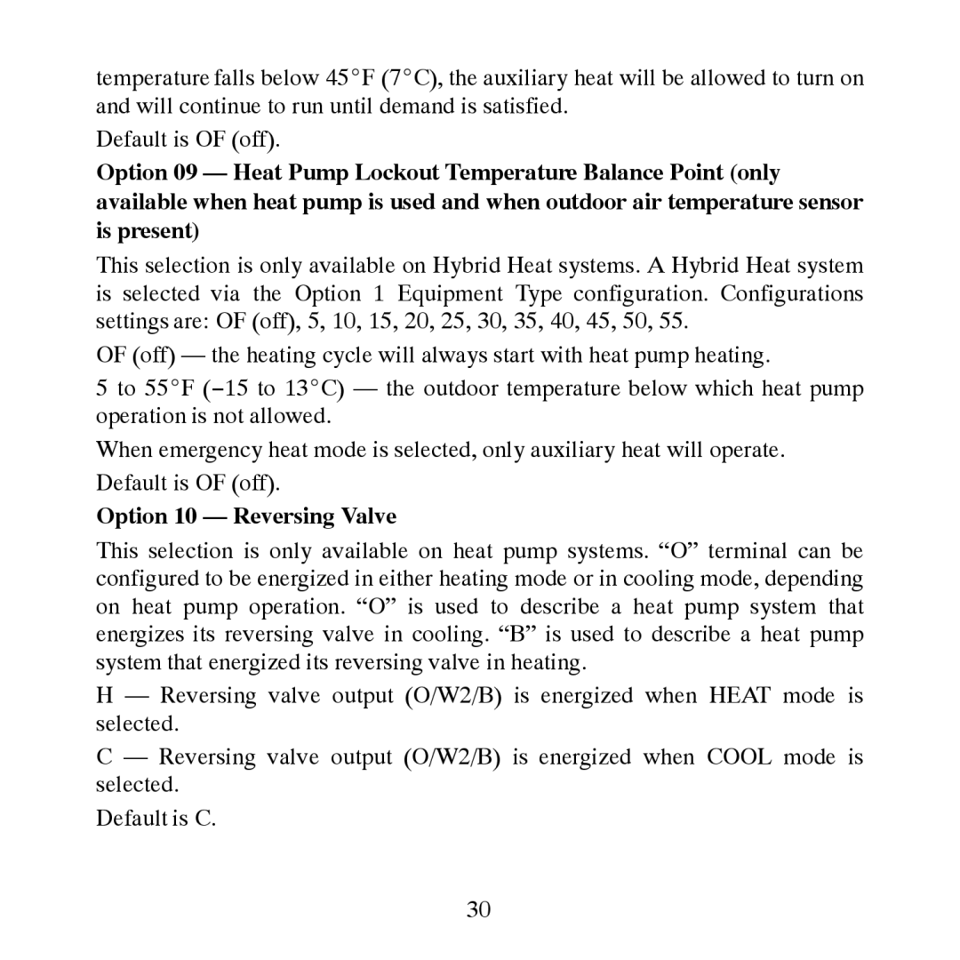 Carrier TP-PRH-A, TP-NRH-A installation instructions Option 10 Reversing Valve 