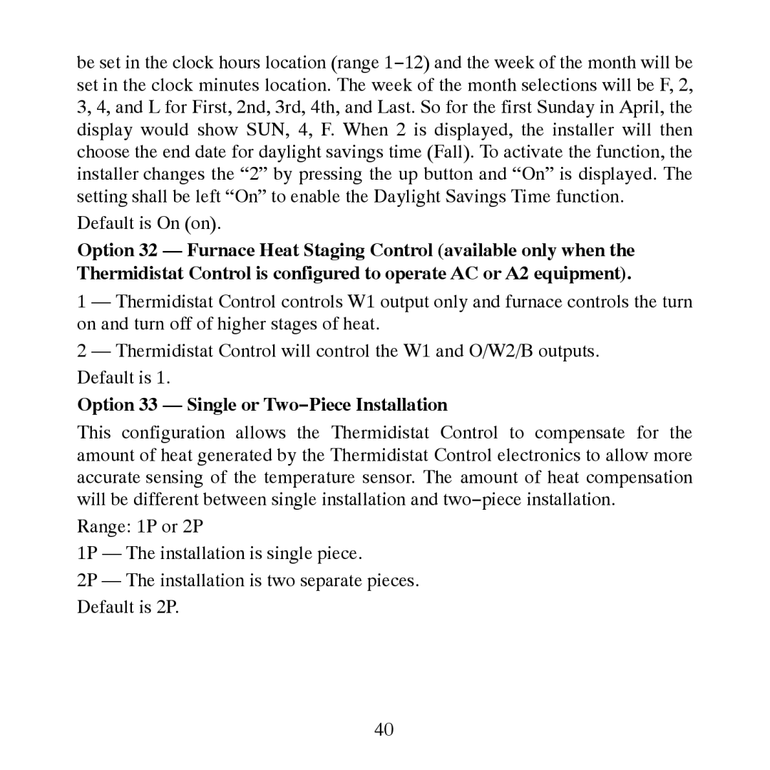 Carrier TP-PRH-A, TP-NRH-A installation instructions Option 33 Single or Two−Piece Installation 