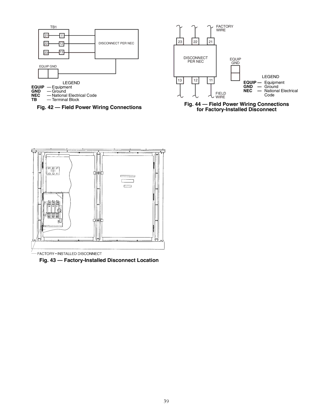 Carrier 48ZT, ZN030-105, ZW, Z6, Z8075-105, 48ZG installation instructions Field Power Wiring Connections 