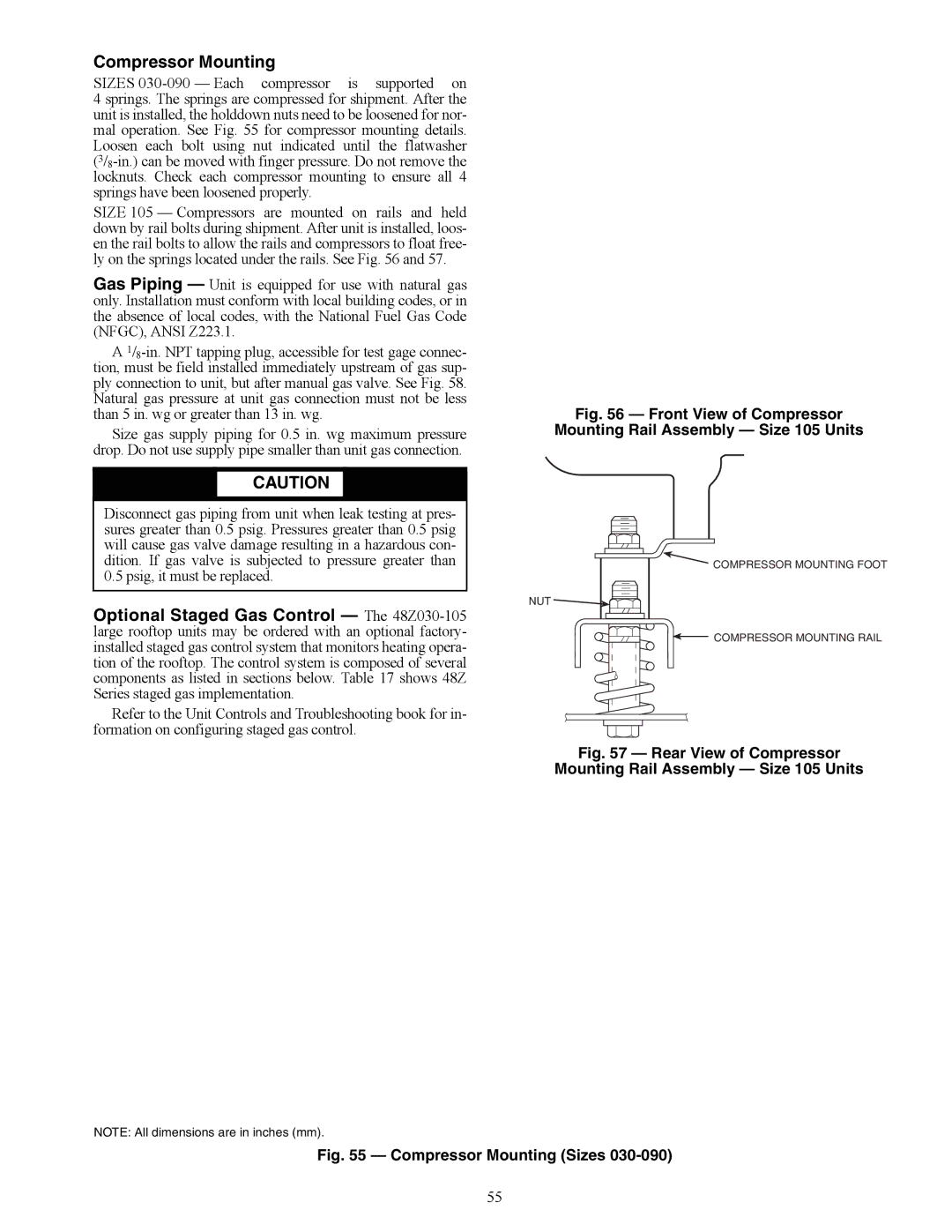 Carrier ZW, ZN030-105, Z6, 48ZT, Z8075-105, 48ZG installation instructions Compressor Mounting 