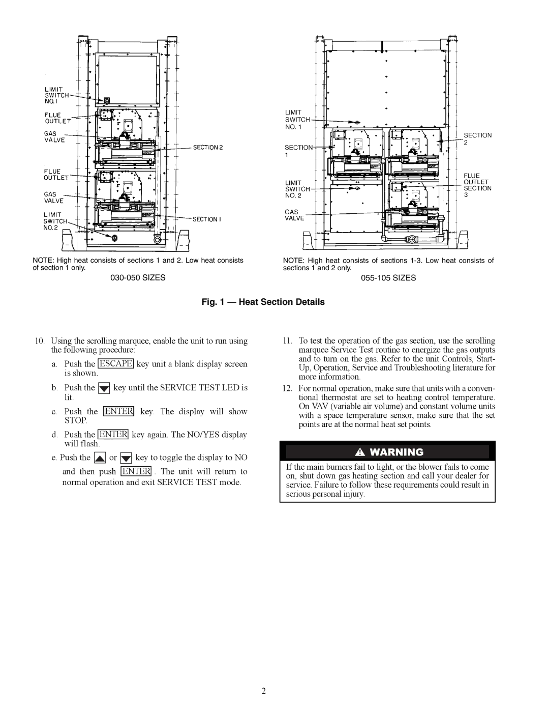 Carrier Z6, ZN030-105, ZW, 48ZT, Z8075-105, 48ZG specifications Heat Section Details 