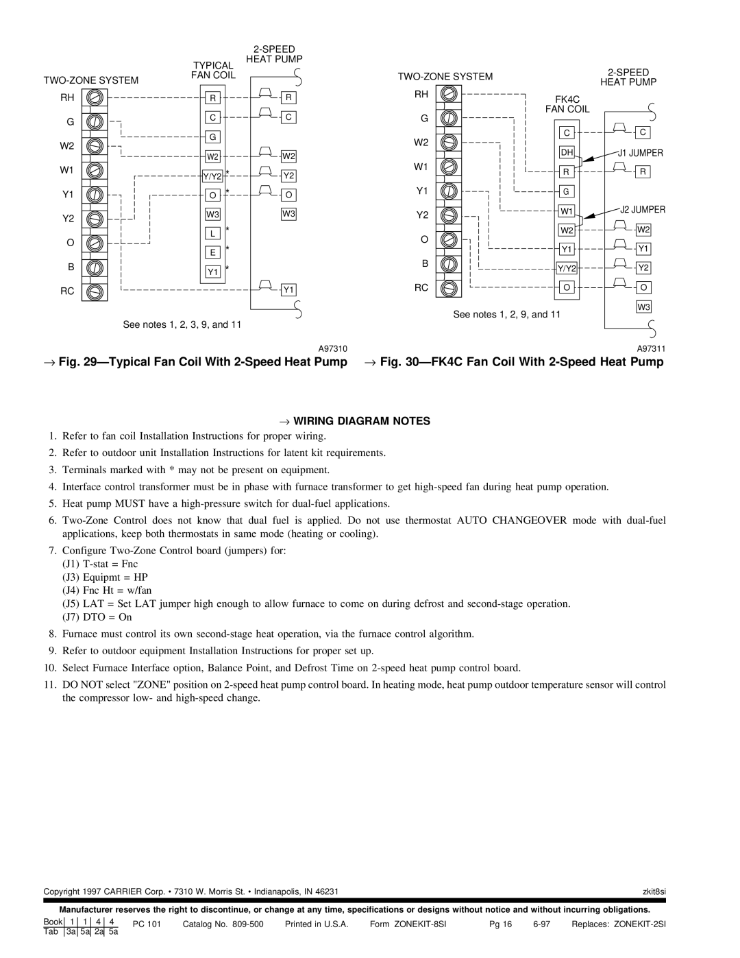 Carrier ZONEKIT2ZCAR instruction manual → ÐTypical Fan Coil With 2-Speed Heat Pump, → ÐFK4C Fan Coil With 2-Speed Heat Pump 