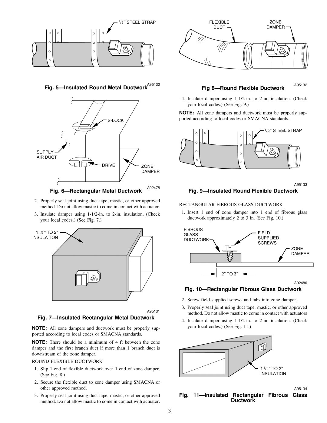 Carrier ZONEKIT2ZCAR instruction manual ÐRectangular Metal Ductwork 