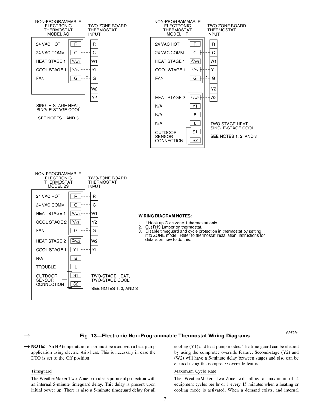 Carrier ZONEKIT2ZCAR instruction manual ÐElectronic Non-Programmable Thermostat Wiring Diagrams 