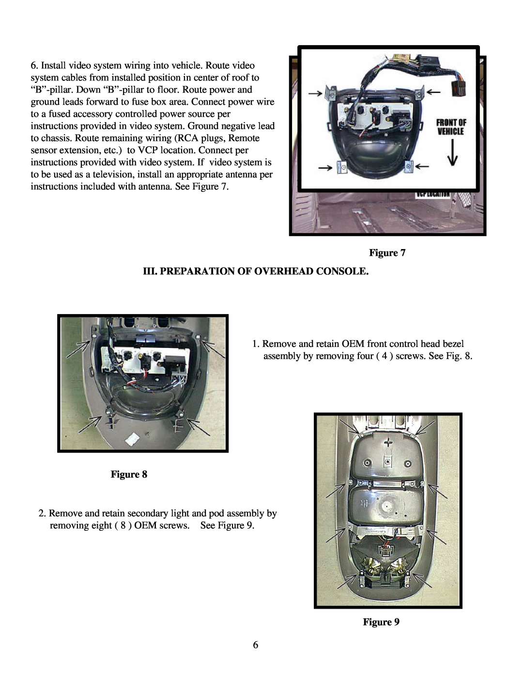 Carson Optical 1181280, 1181281 installation instructions Iii. Preparation Of Overhead Console 