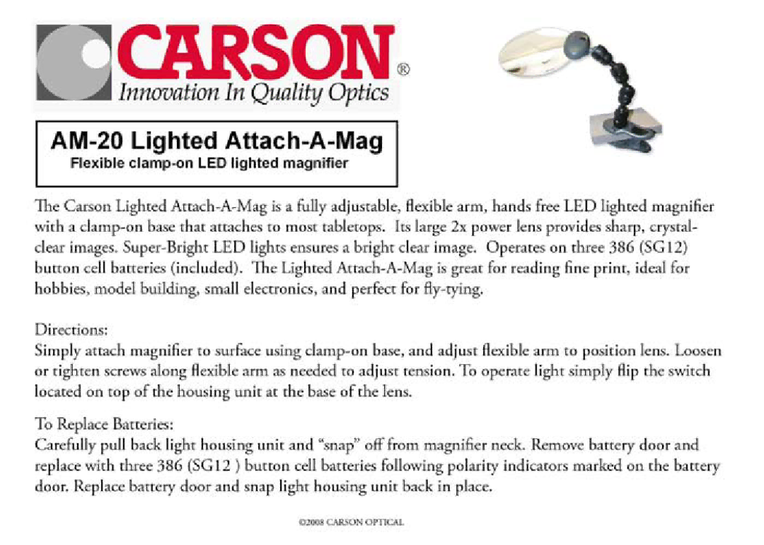 Carson Optical AM-20 manual 