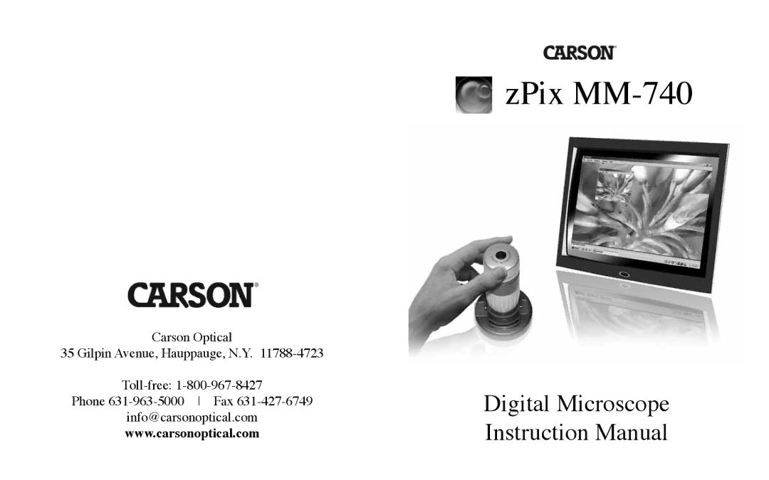 Carson Optical instruction manual ZPix MM-740 