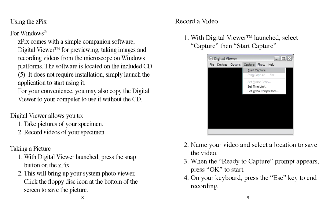 Carson Optical MM-740 instruction manual Using the zPix For Windows 