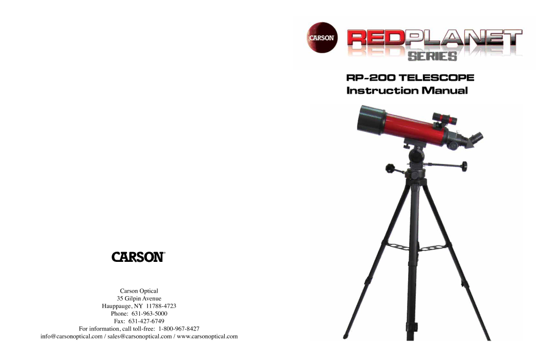 Carson Optical instruction manual RP-200 Telescope 