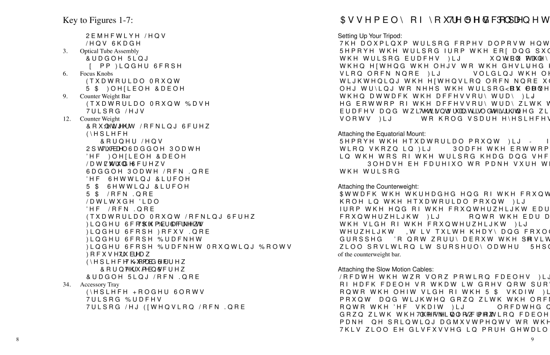 Carson Optical RP-400 instruction manual Key to Figures, Assembly of your Red Planet Telescope 