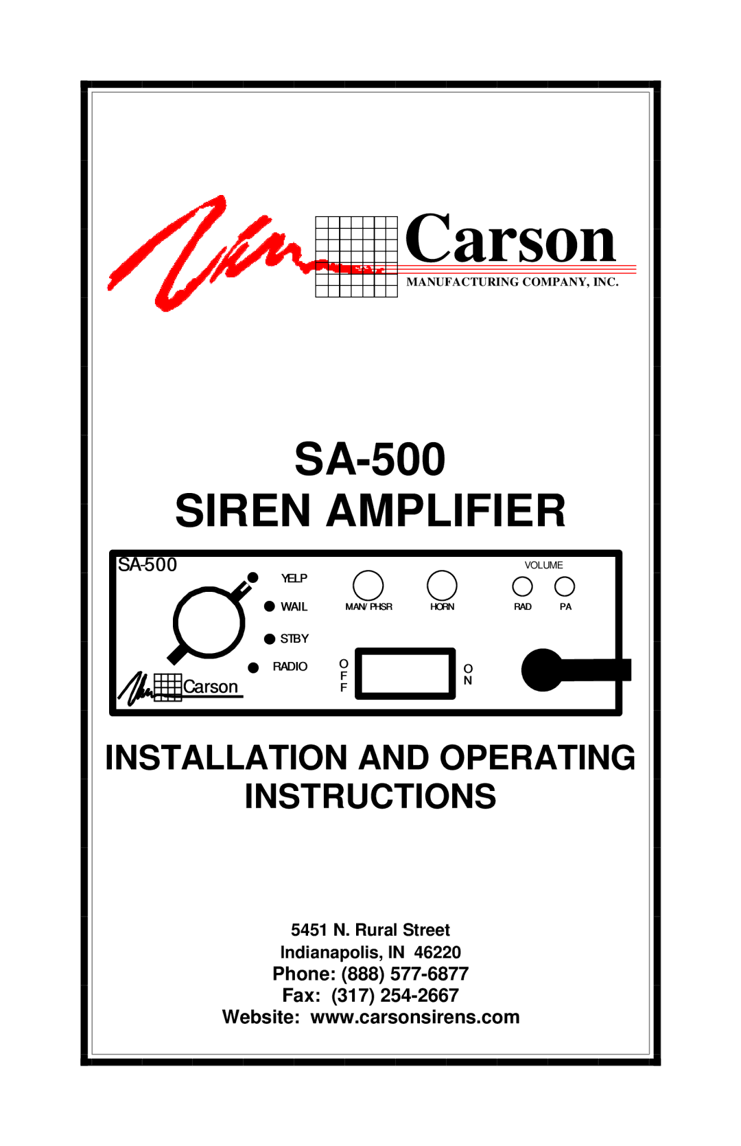 Carson Optical SA-500 manual Carson 