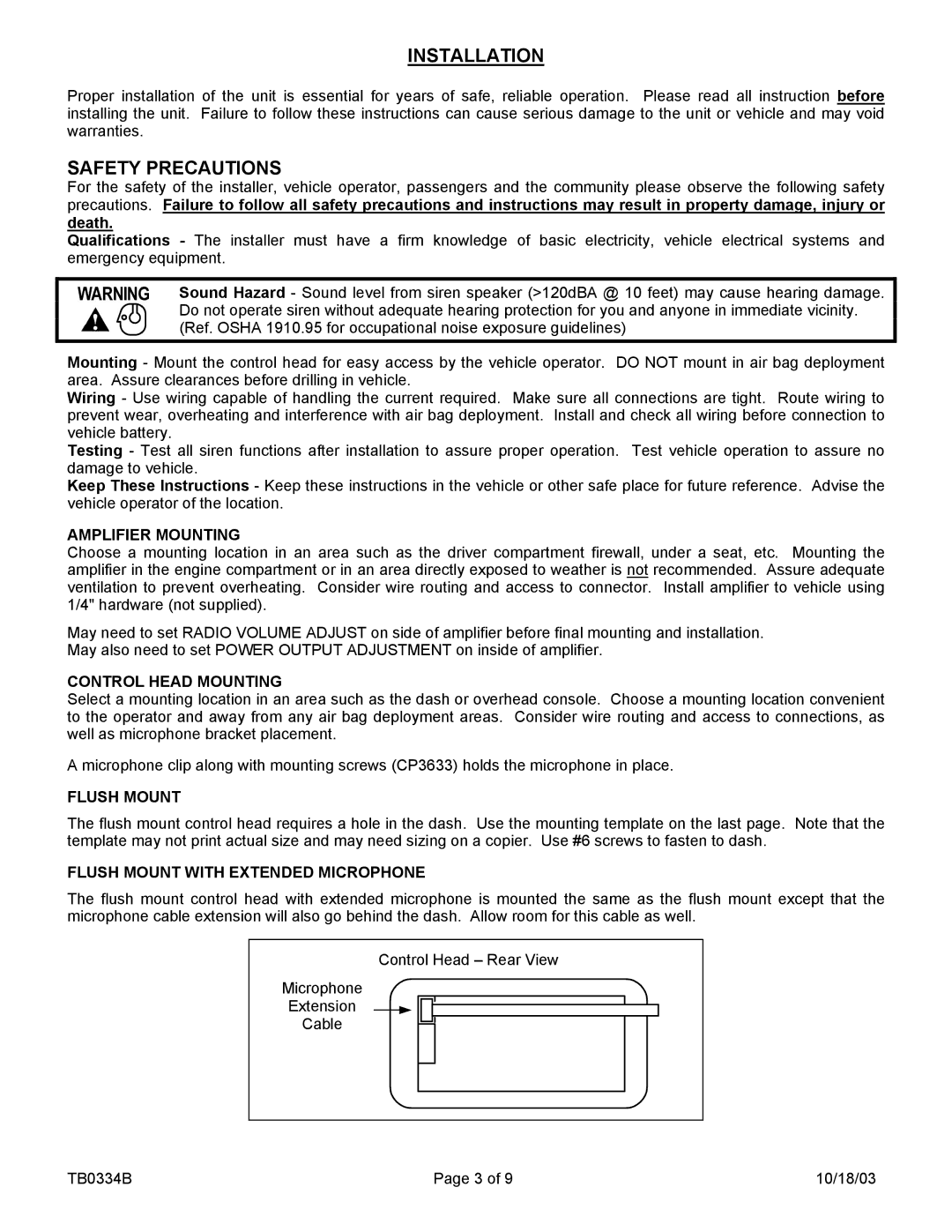 Carson SA-430-83FX manual Installation, Safety Precautions 