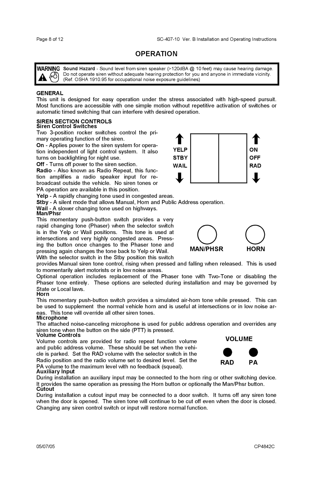 Carson SC-407 operating instructions Operation 