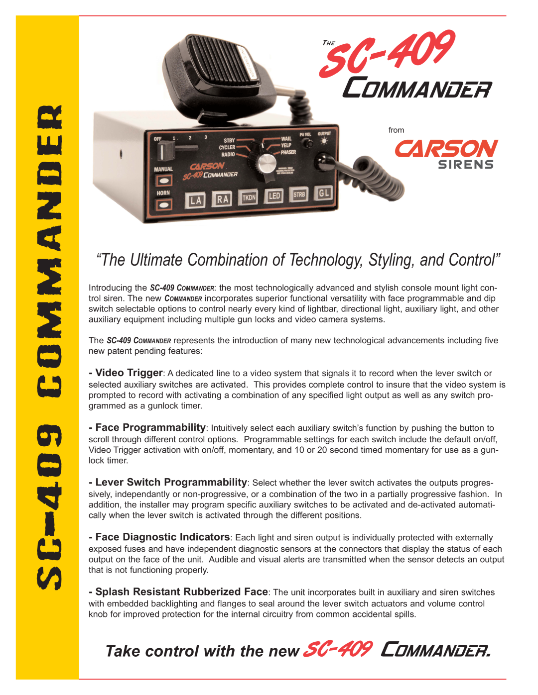 Carson SC-409 manual Commander, Take control with the new SC -409 COMMANDER 