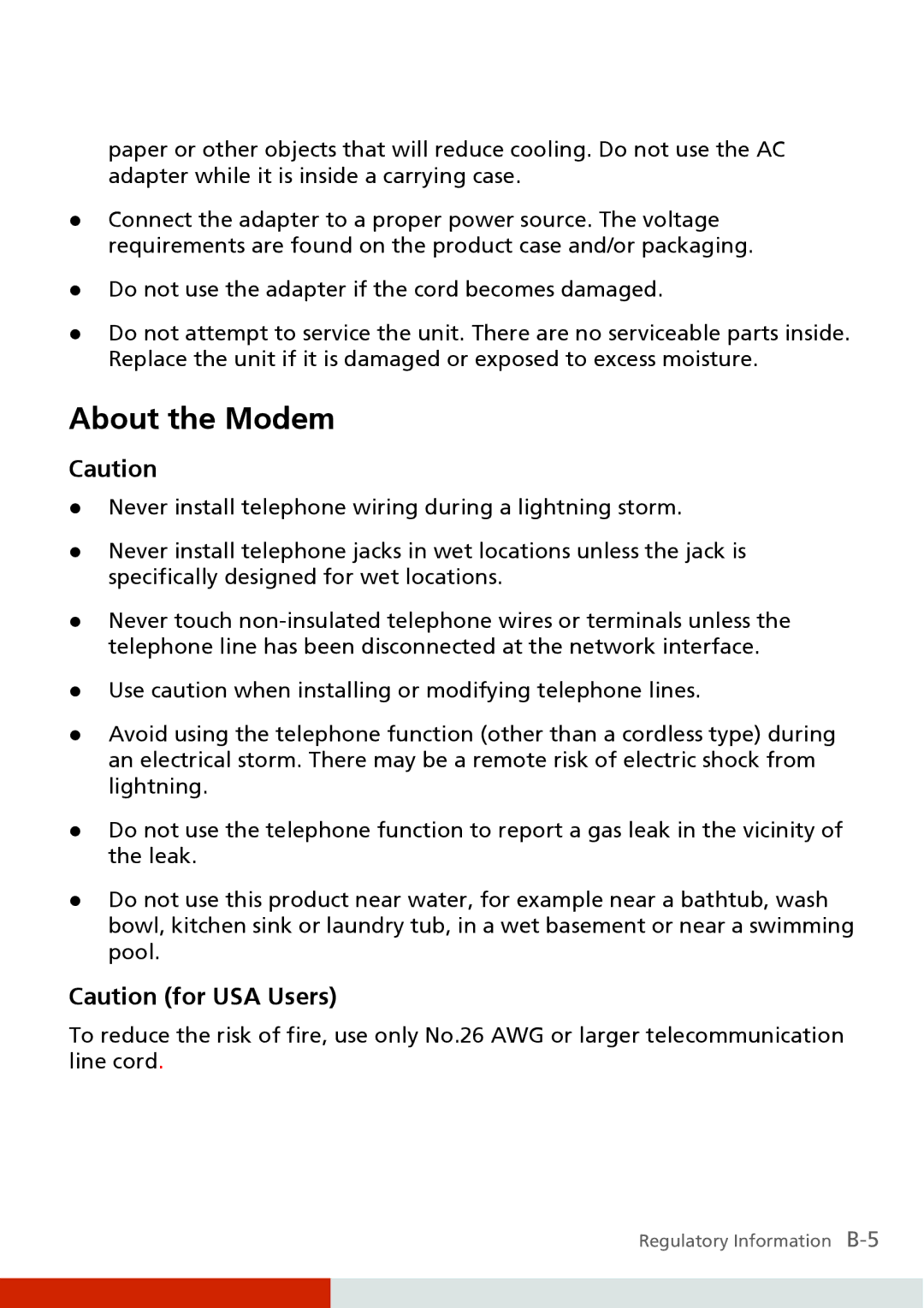 Carvin S400 manual About the Modem 