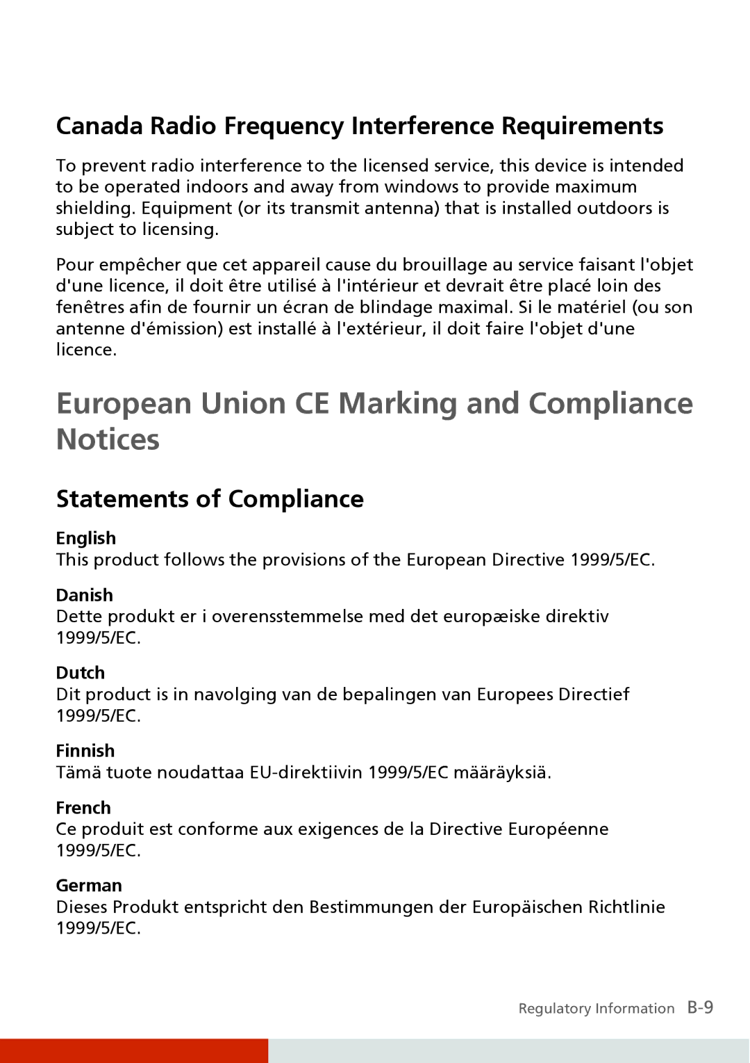 Carvin S400 manual European Union CE Marking and Compliance Notices, Canada Radio Frequency Interference Requirements 