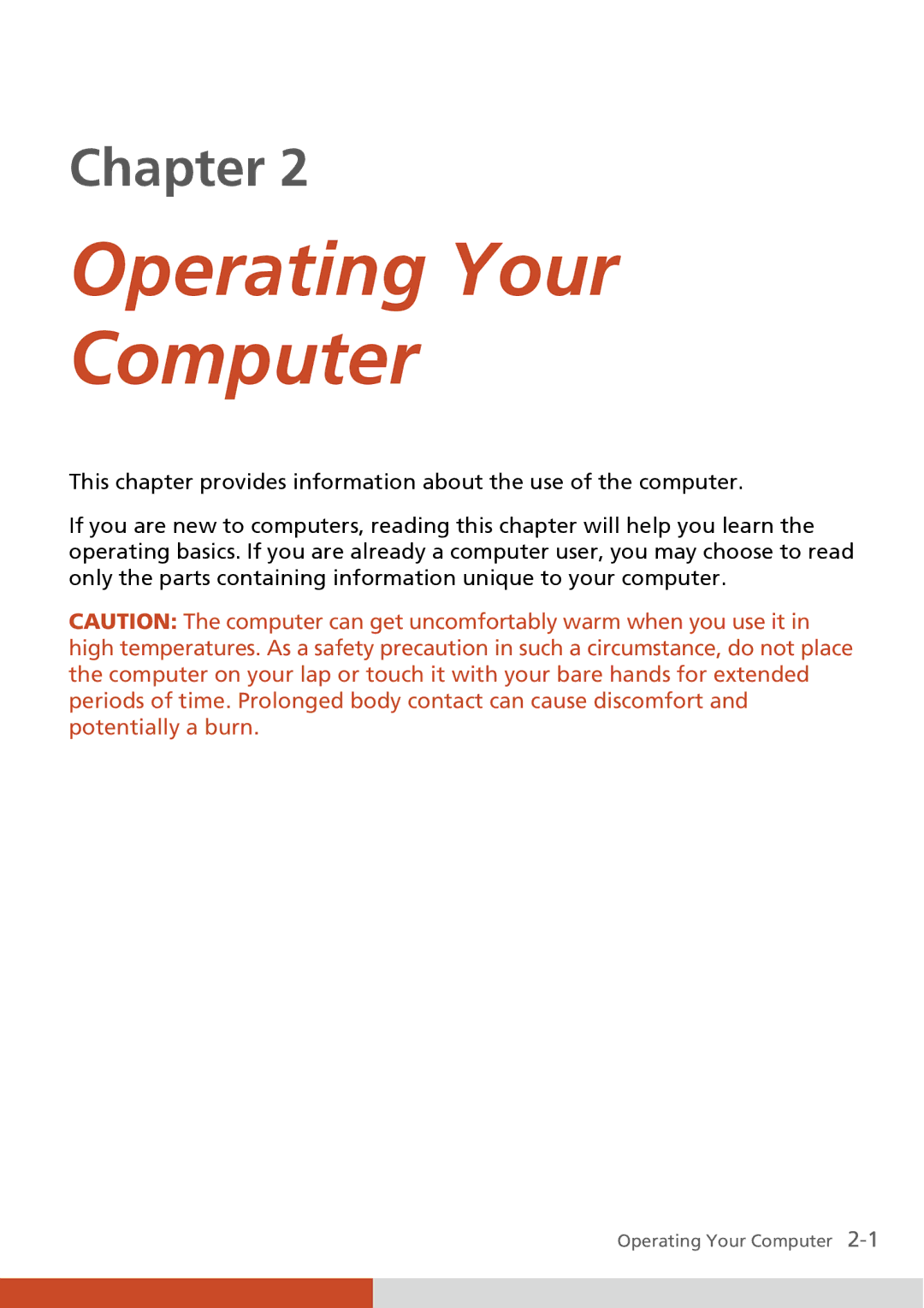 Carvin S400 manual Operating Your Computer 