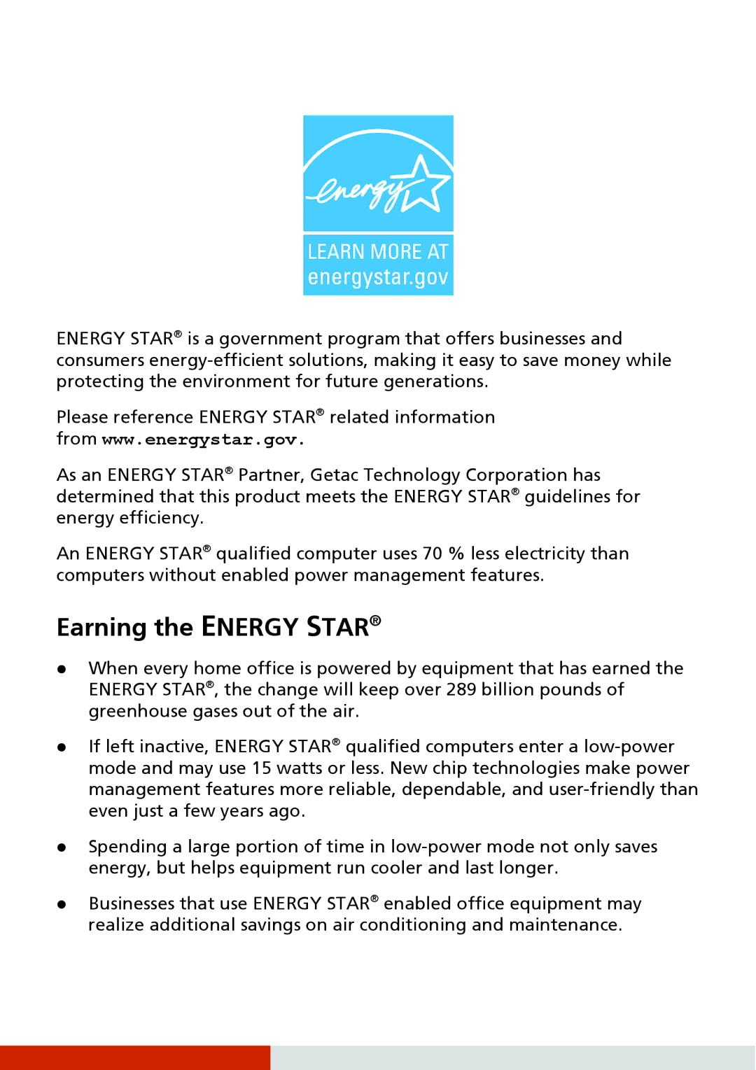 Carvin S400 manual Earning the Energy Star 