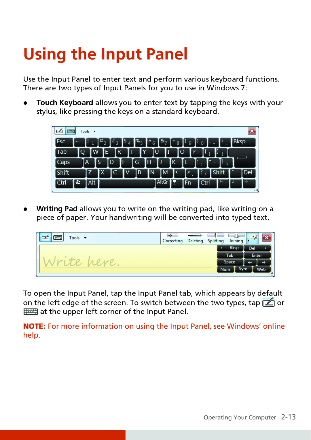 Carvin S400 manual Using the Input Panel 