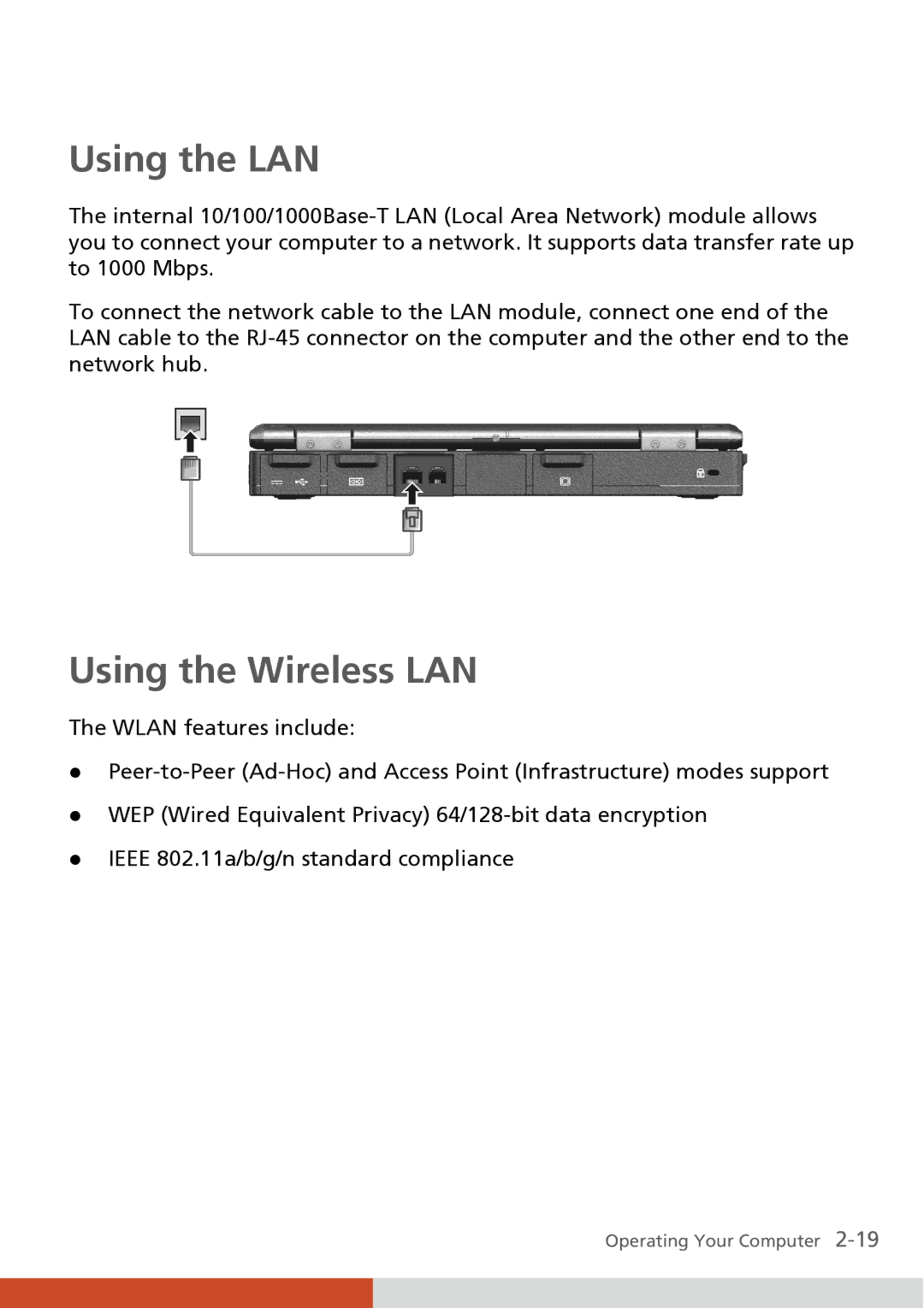 Carvin S400 manual Using the LAN, Using the Wireless LAN 