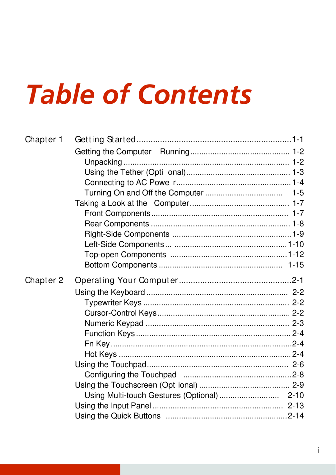 Carvin S400 manual Table of Contents 