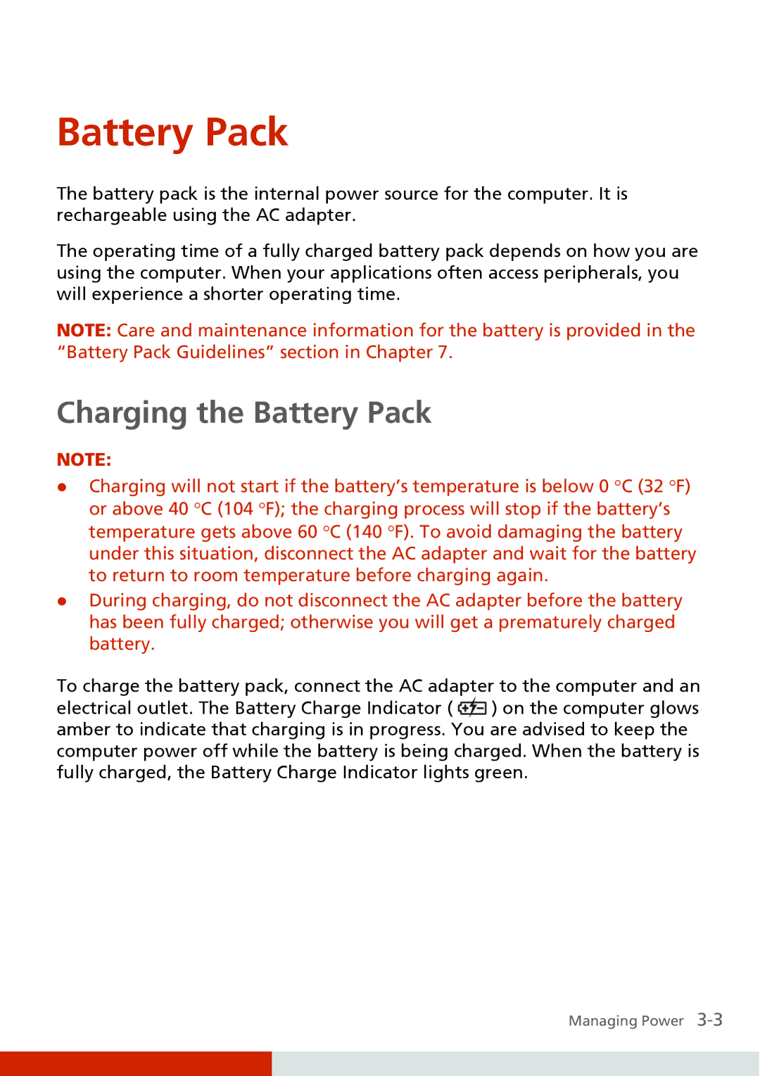 Carvin S400 manual Charging the Battery Pack 