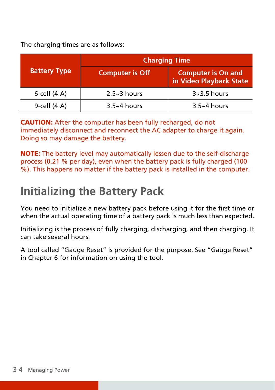 Carvin S400 manual Initializing the Battery Pack 