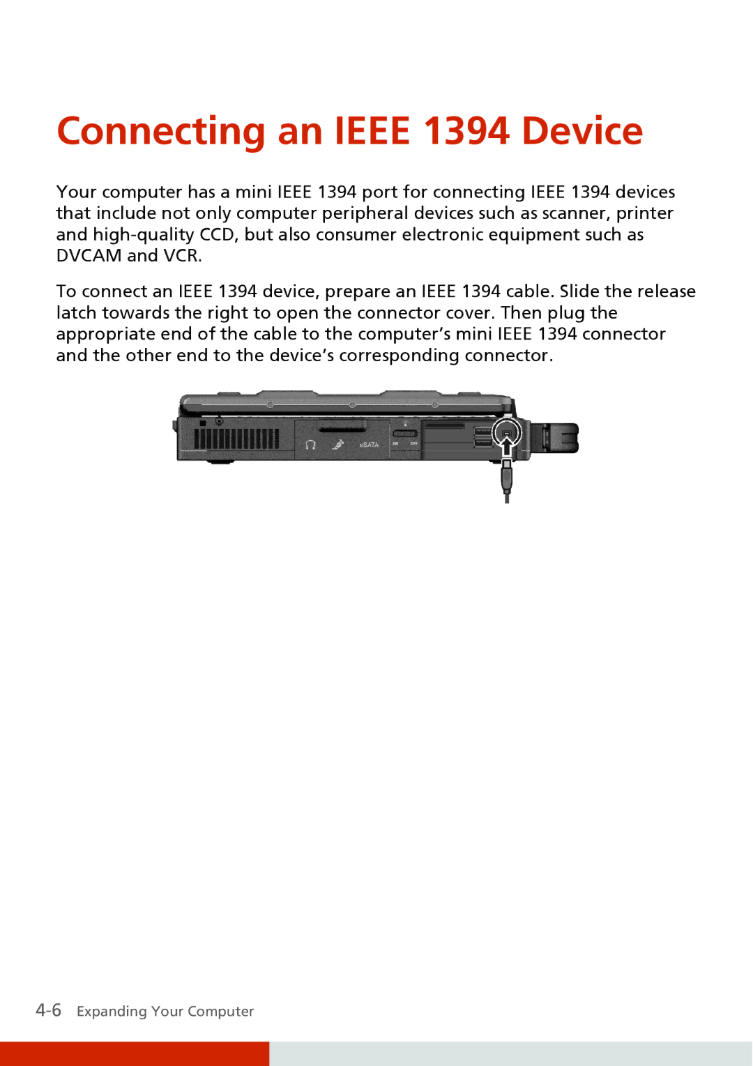 Carvin S400 manual Connecting an Ieee 1394 Device 