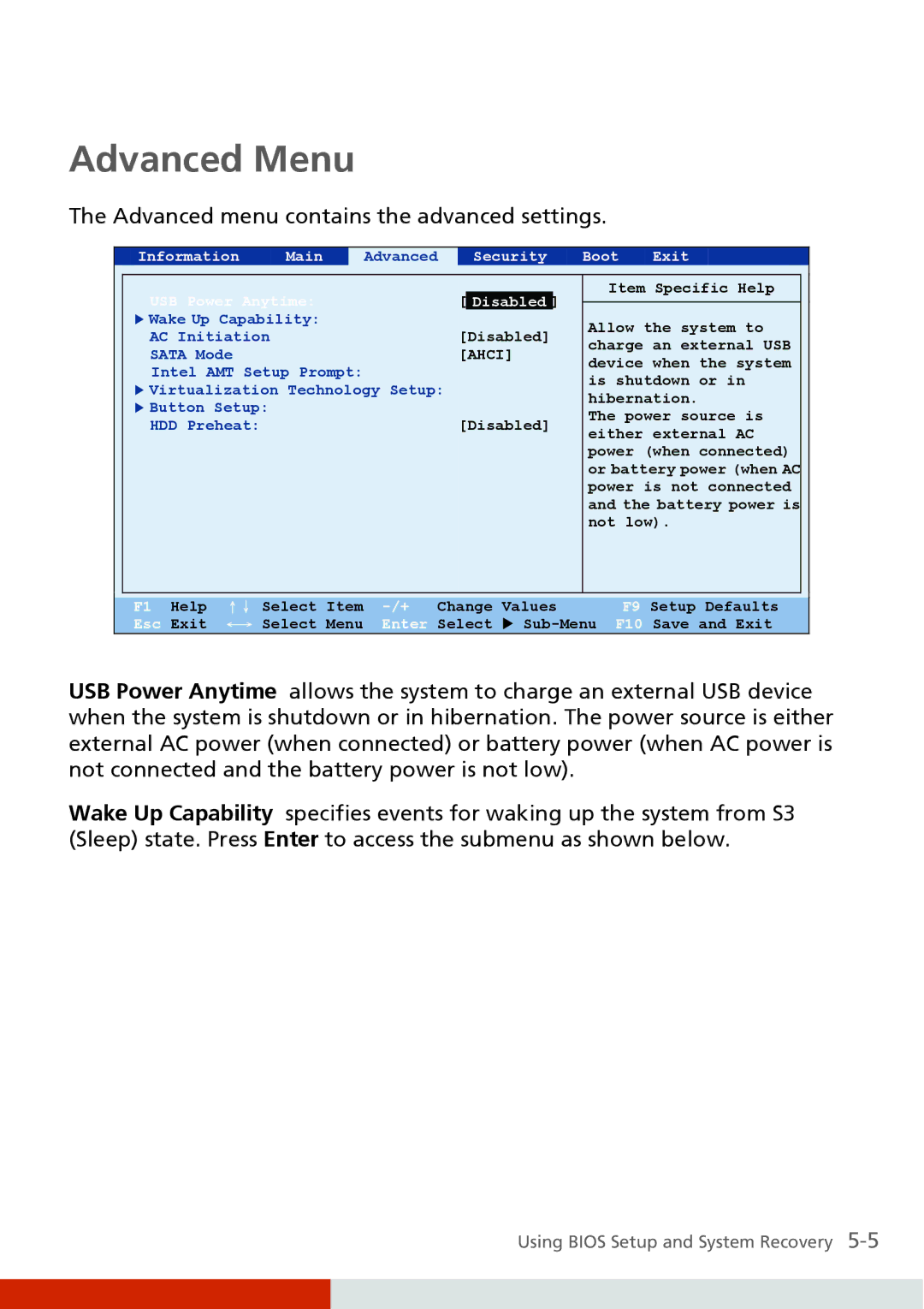 Carvin S400 manual Advanced Menu, Advanced menu contains the advanced settings 