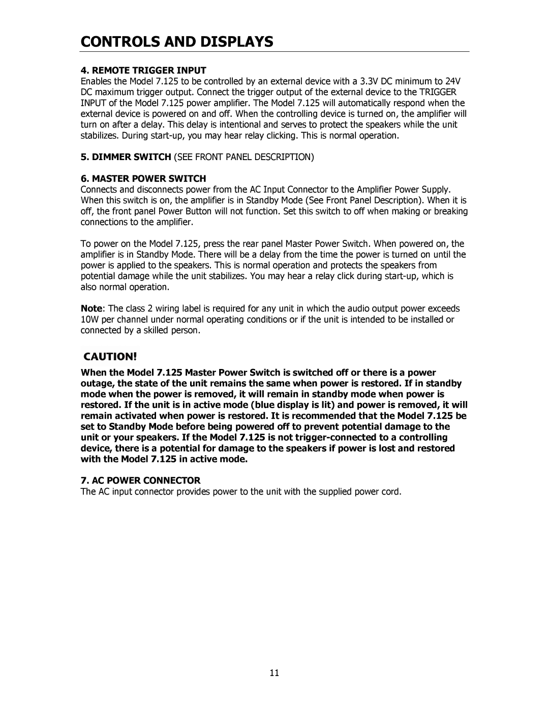 Cary Audio Design 7.125 owner manual AC Power Connector 