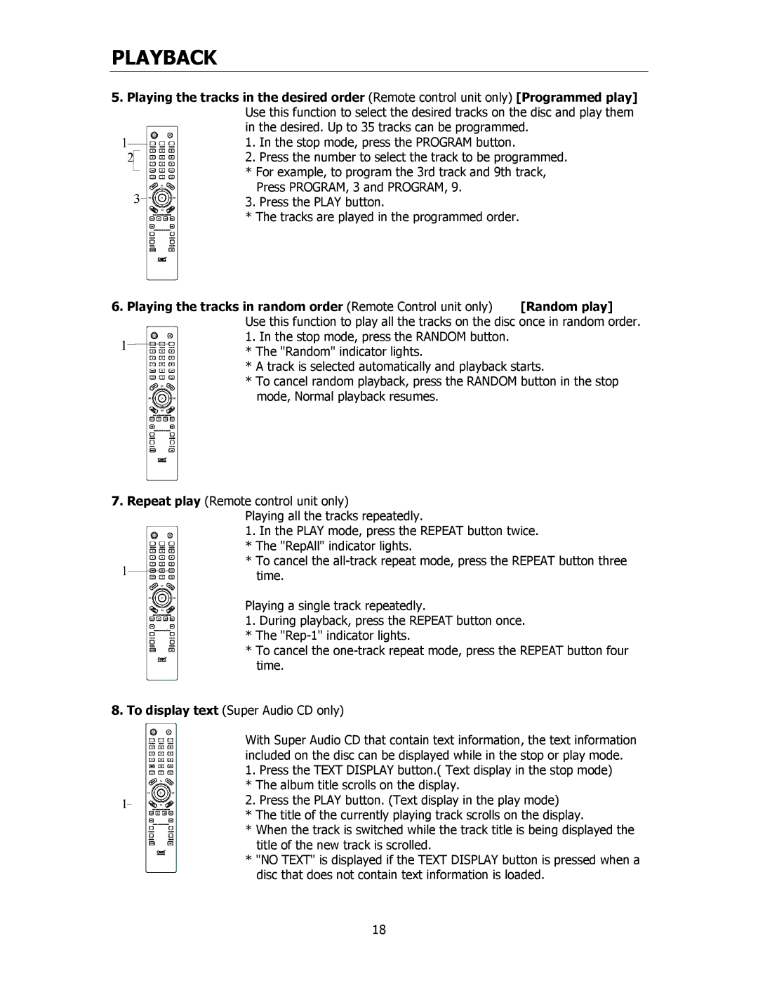 Cary Audio Design CD306SACD owner manual Playback 