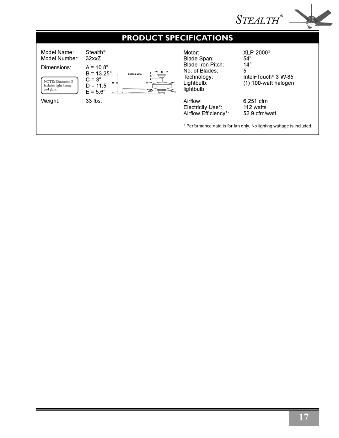 Casablanca Fan Company 3243Z, 3211Z owner manual Product Specifications 