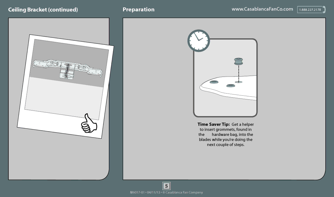 Casablanca Fan Company 54101, 54102 operation manual Preparation 