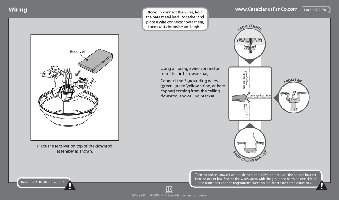 Casablanca Fan Company 55051 operation manual Wiring 