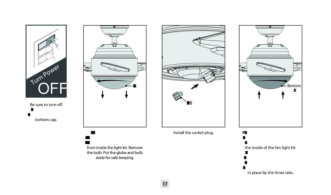 Casablanca Fan Company 59083, 59081, 59082 operation manual Optional Bottom Cap 