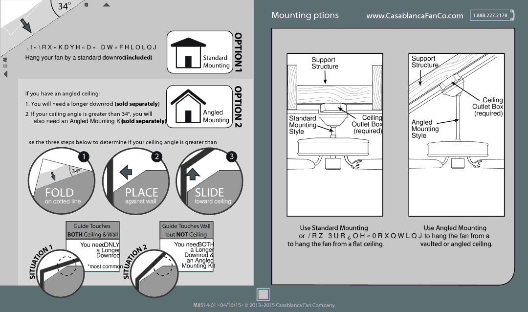 Casablanca Fan Company 59092 Standard Mounting Angled, Support Structure Standard Ceiling Mounting, To hang the fan from a 