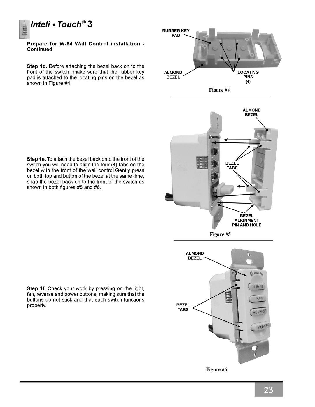 Casablanca Fan Company C31UxxZ Prepare for W-84 Wall Control installation - Continued, Figure #4, Figure #5, Figure #6 