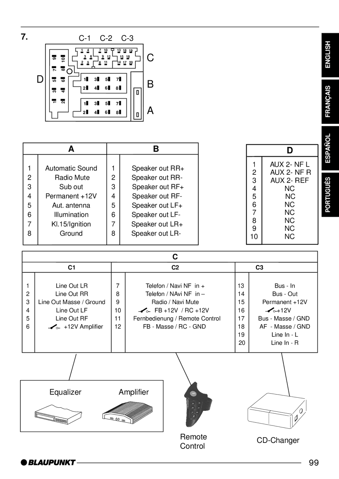 Casablanca Fan Company CD50 operating instructions Equalizer Amplifier RemoteCD-Changer Control 