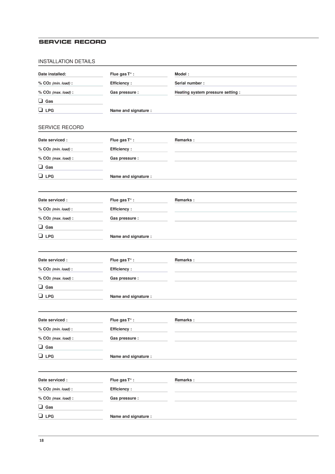 Casablanca Fan Company HM 71, HM 101 manual Service Record, Installation Details 