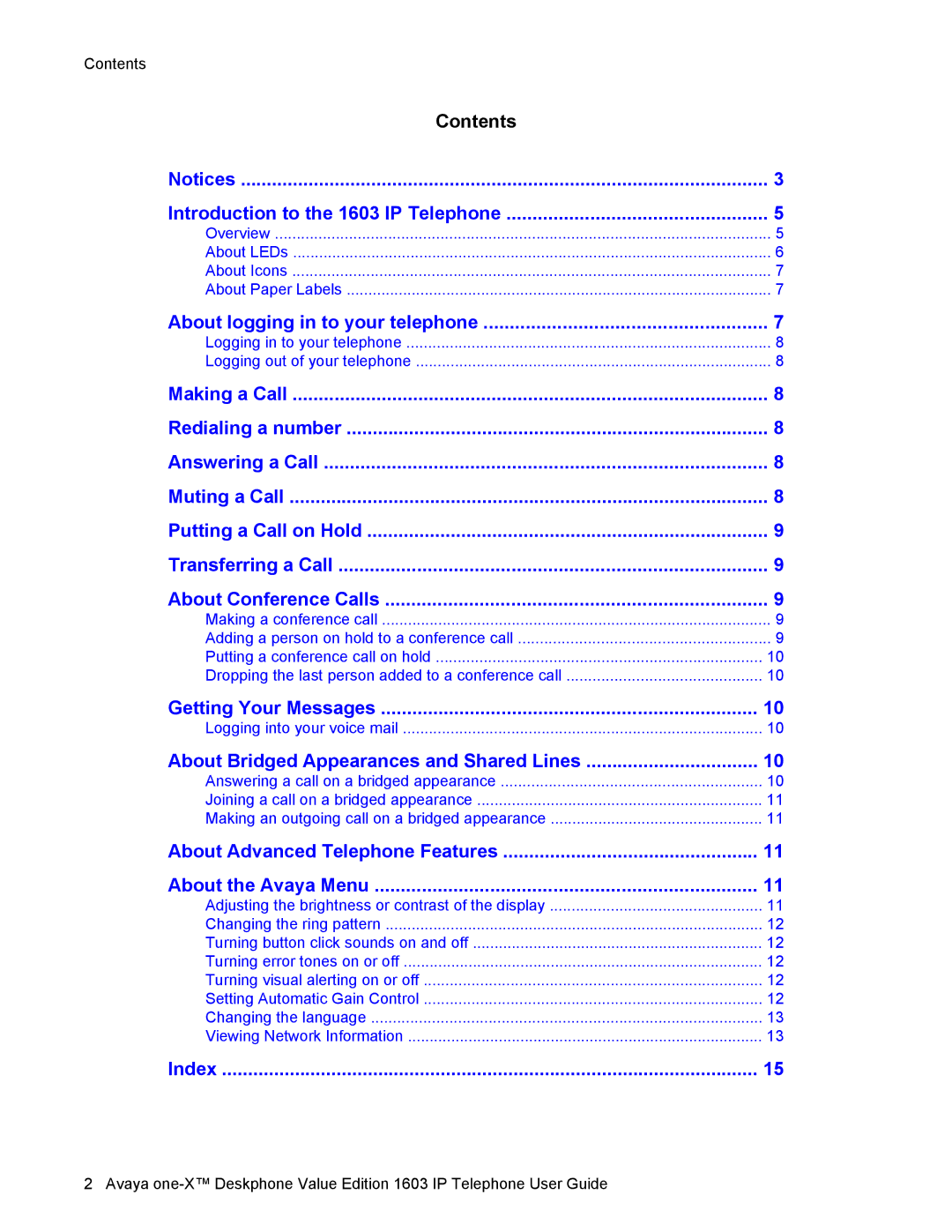 Casio 1603SW manual Contents Introduction to the 1603 IP Telephone 